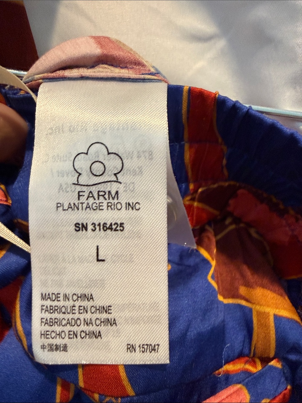 FARM Rio Blue, Pink & Orange Equestrian Mixed-Print Button Down Blouse Pants Set - Picture 10 of 12